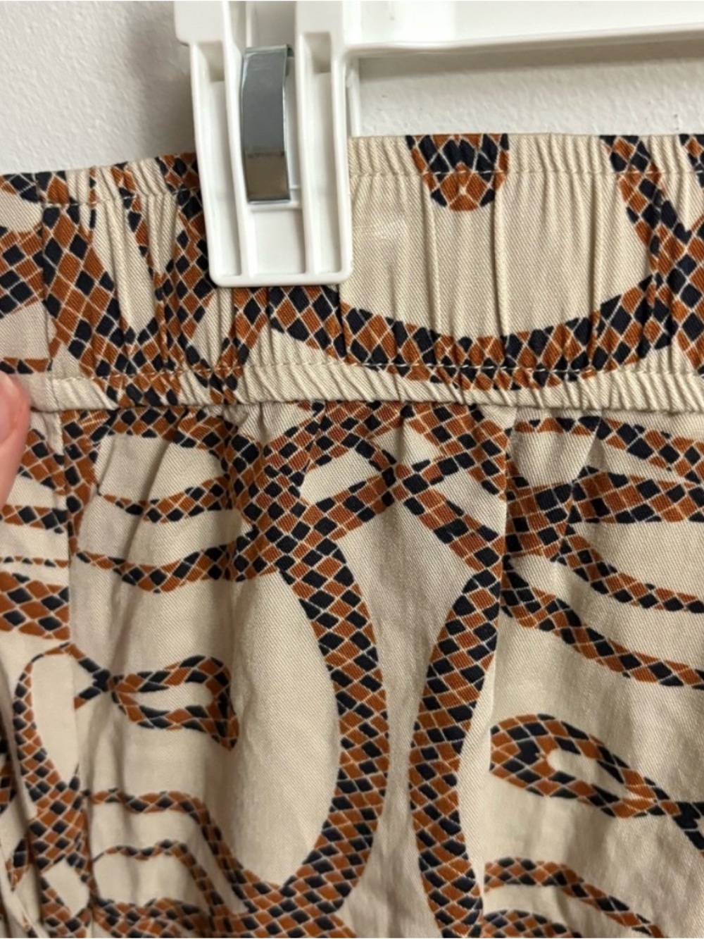 H&M X Richard Allen Brown Patterned Wide-Leg Pants US 8 - Picture 8 of 9